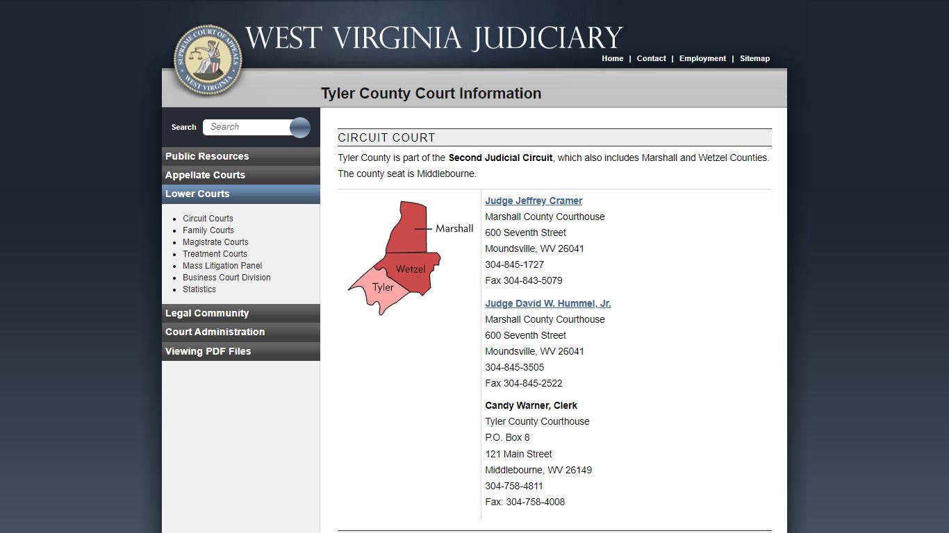 Tyler County Court Information - West Virginia Judiciary - courtswv.gov